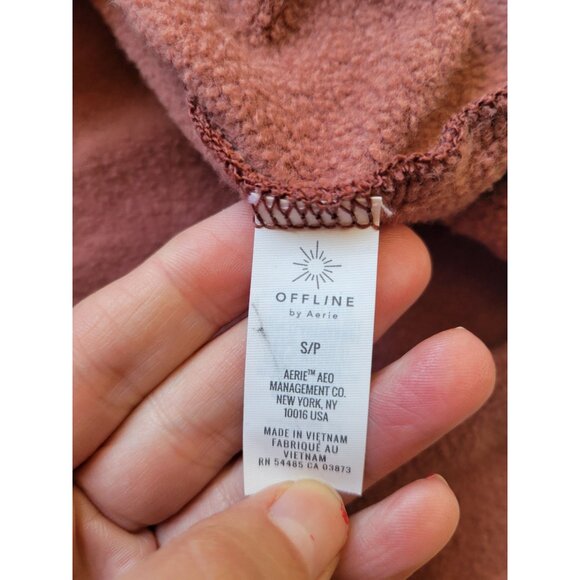 Aerie Offline Brown Long Sleeve Hooded Sweatshirt Size M Active Wear Athletisure - Picture 9 of 10
